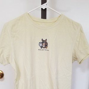 Life is Good Jake Horse Lovers T shirt Hold your horses Size M